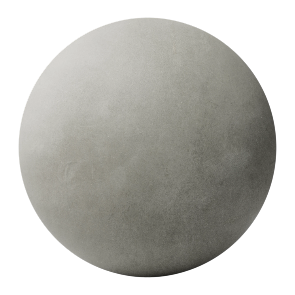 Grey Minimal Smooth Cast Concrete PBR Texture - Sphere Swatch Preview | Superellipse