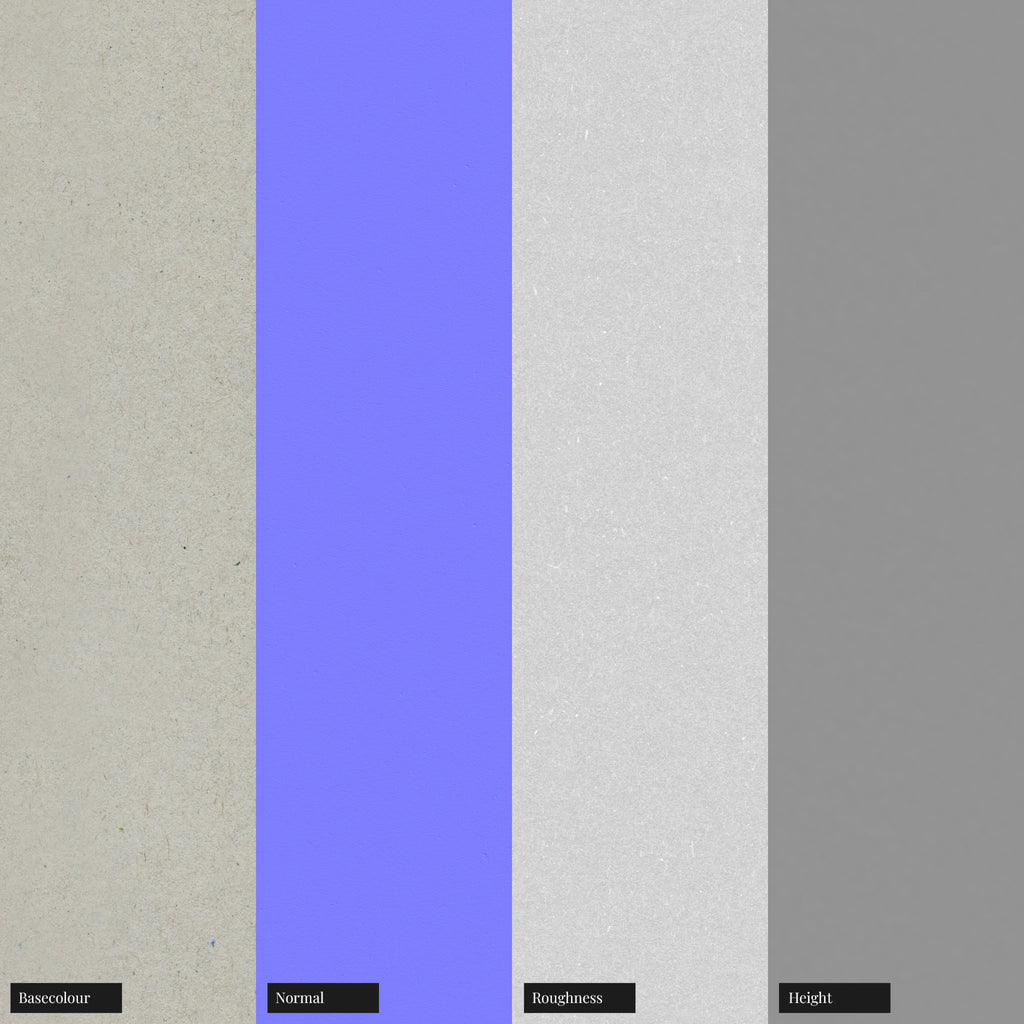 Kraft Fiberboard Sheet Card PBR Texture - Example Scene Visualization | Superellipse