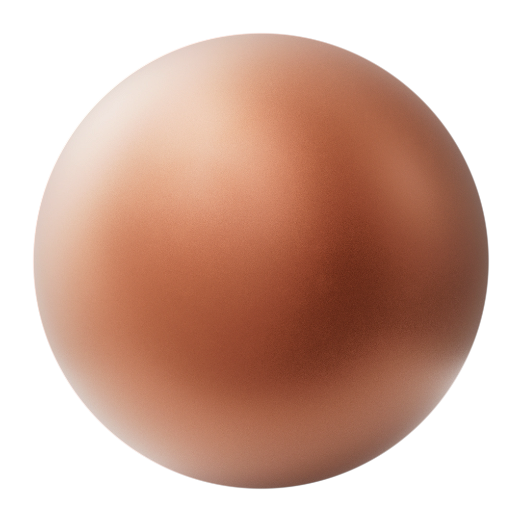 Orange Metallic Satin Paint PBR Texture - Sphere Swatch Preview | Superellipse