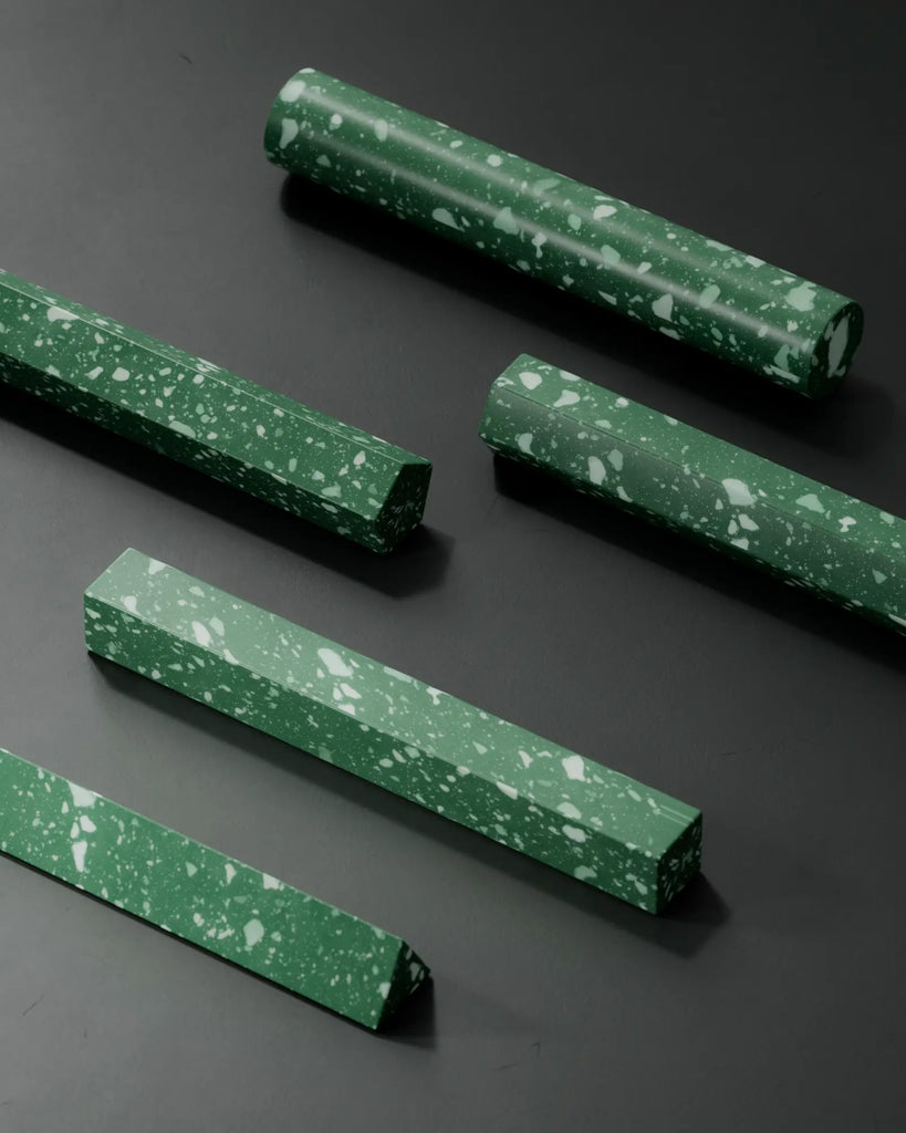 Vibrant Green Terrazzo Plastic PBR Texture - Example Scene Visualization | Superellipse