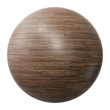 Natural Walnut Staggered Wood Floor PBR Texture - Sphere Swatch Preview | Superellipse