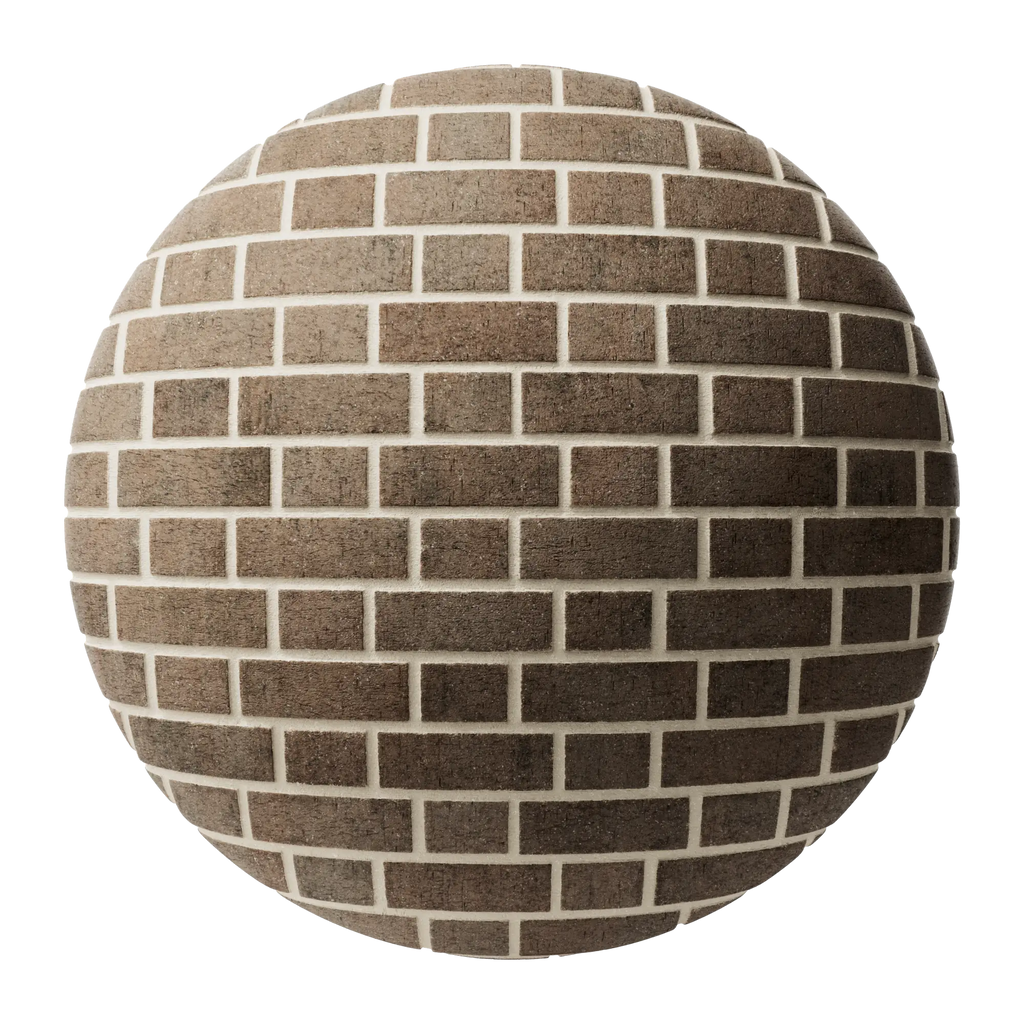 Yorkshire Clinker Wirecut Brick Flemish Bond PBR Texture - Sphere Swatch Preview | Superellipse