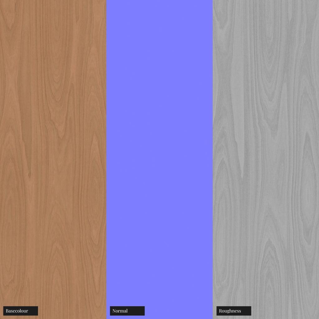 Red Oak Crown Cut Wood Veneer PBR Texture - Example Scene Visualization | Superellipse