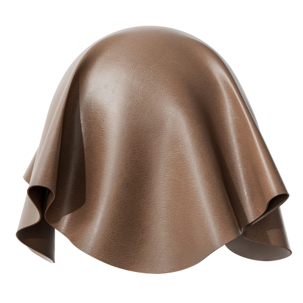 Mocha Pebbled Full Grain Leather PBR Texture - Sphere Swatch Preview | Superellipse
