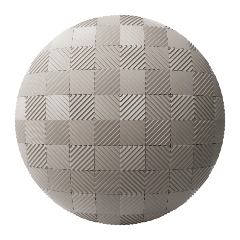 Diamond Grid Embossed Plastic PBR Texture - Sphere Swatch Preview | Superellipse