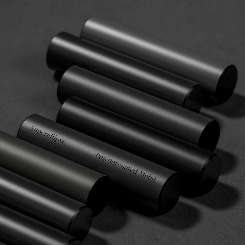 Matte Black Powdercoated Aluminium Metal PBR Texture - Example Scene Visualization | Superellipse