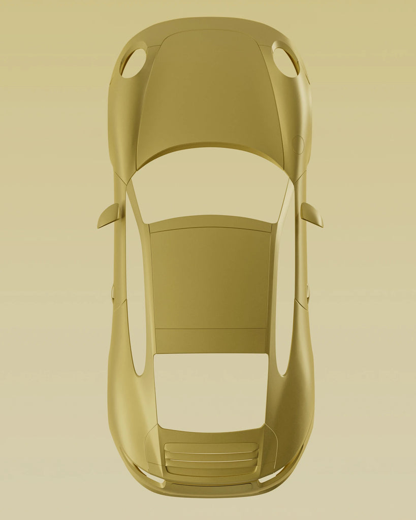 Desert Yellow Metallic Satin Paint PBR Texture - Example Scene Visualization | Superellipse