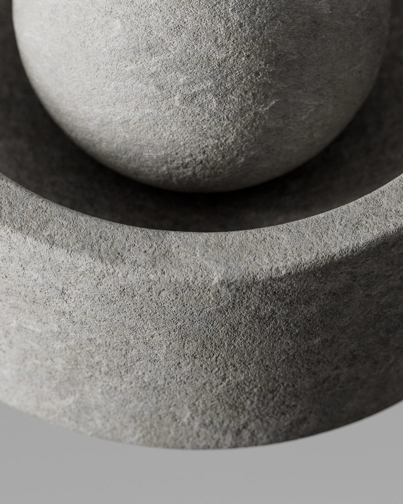 Ash Grey Flamed Limestone PBR Texture - Example Scene Visualization | Superellipse