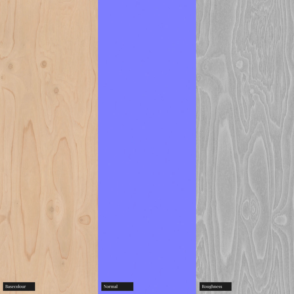Plywood Wood Veneer 02 PBR Texture - Example Scene Visualization | Superellipse