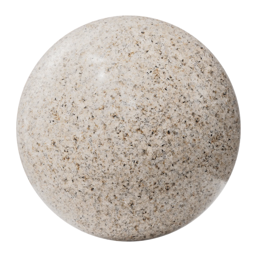 Giallo Fantasia Beige Granite Slab PBR Texture - Sphere Swatch Preview | Superellipse