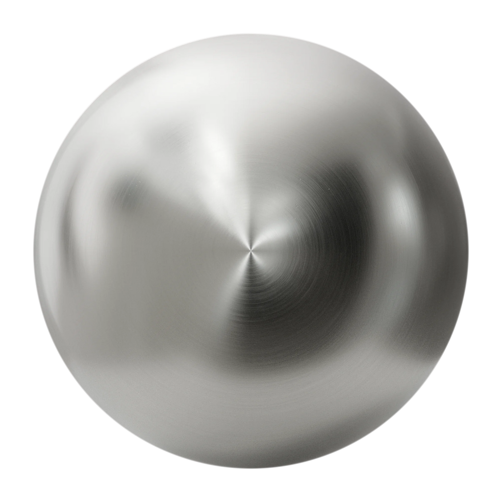 Radial Brushed Silver Metal PBR Texture - Sphere Swatch Preview | Superellipse
