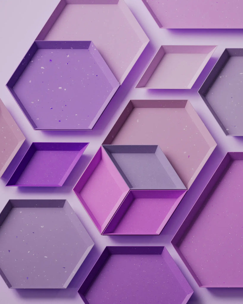 Heather Purple Terrazzo Plastic Small PBR Texture - Example Scene Visualization | Superellipse