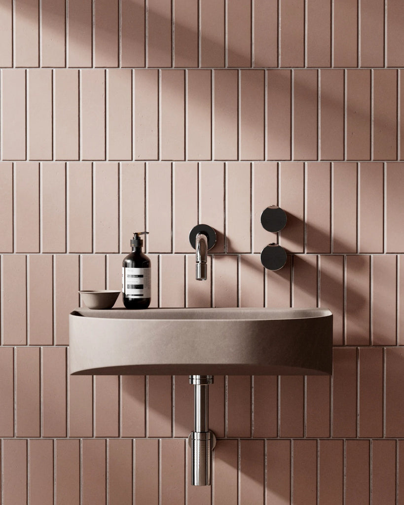 Offset Flamingo Matte Porcelain Tile PBR Texture - Example Scene Visualization | Superellipse