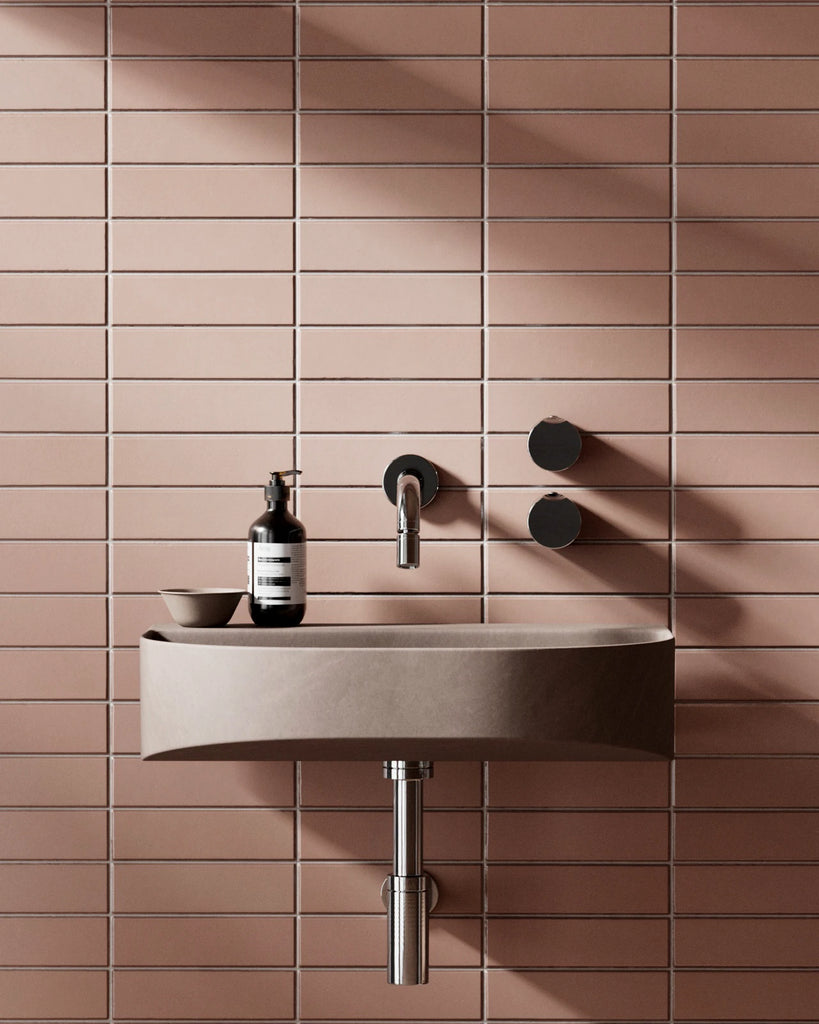 Stacked Flamingo Matte Porcelain Tile PBR Texture - Example Scene Visualization | Superellipse