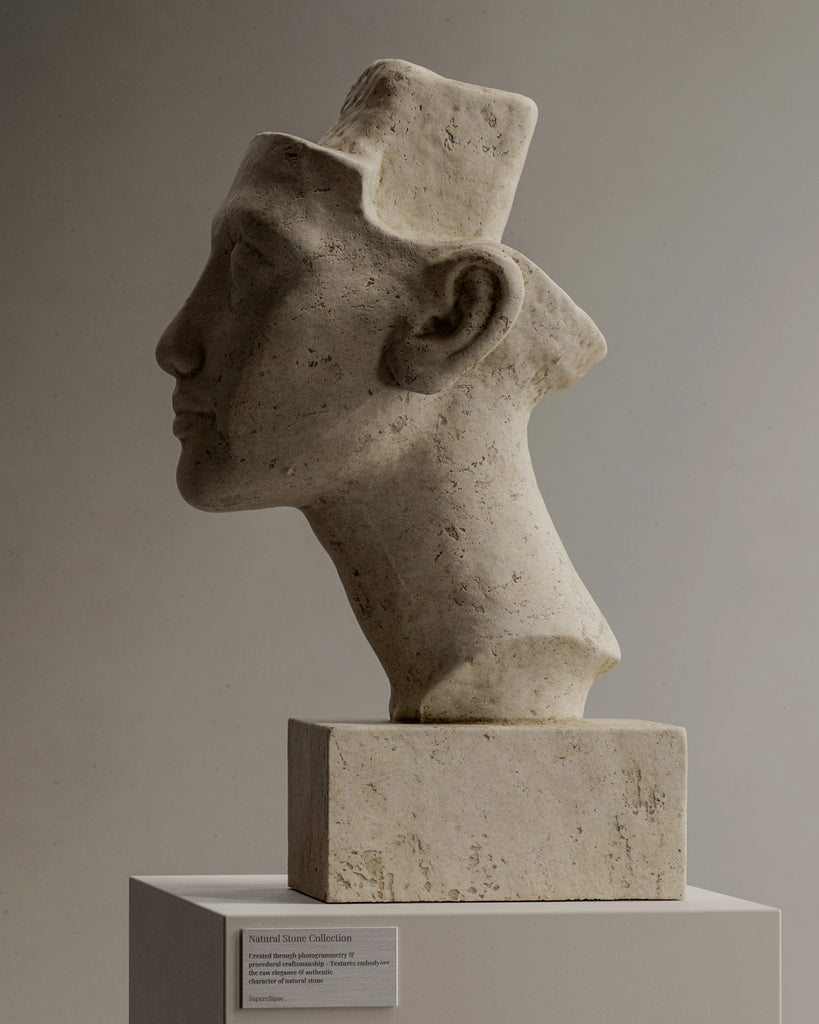 Moca Creme Honed Limestone PBR Texture - Example Scene Visualization | Superellipse