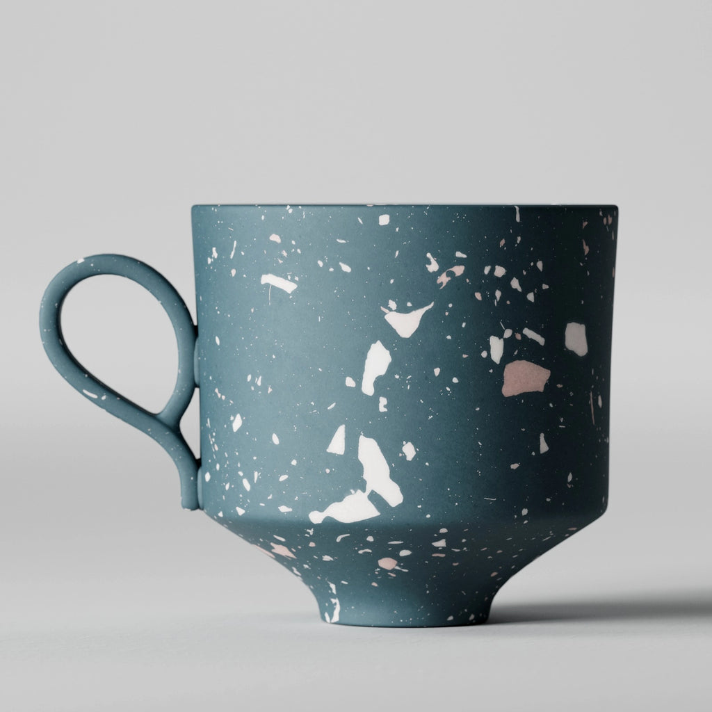 Deep Blue Ceramic Terrazzo PBR Texture - Example Scene Visualization | Superellipse