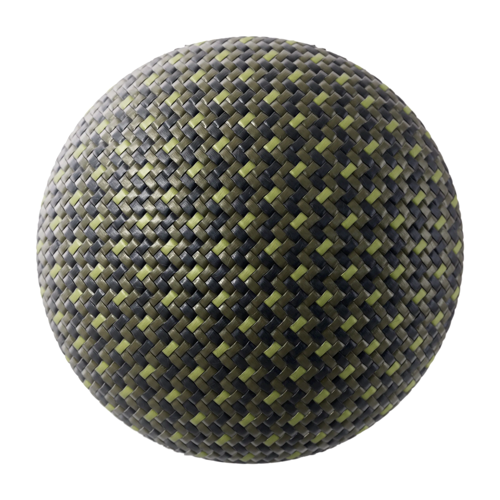 Tactile Olive Volt Braided Cord PBR Texture - Sphere Swatch Preview | Superellipse