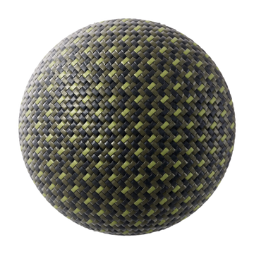 Tactile Olive Volt Braided Cord PBR Texture - Sphere Swatch Preview | Superellipse