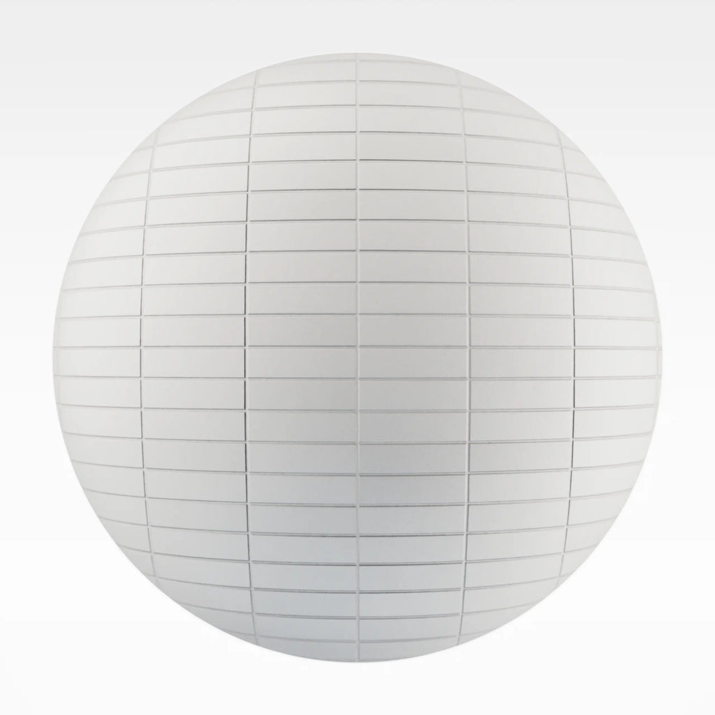 Stacked Matte Cotton White Tile PBR Texture - Sphere Swatch Preview | Superellipse