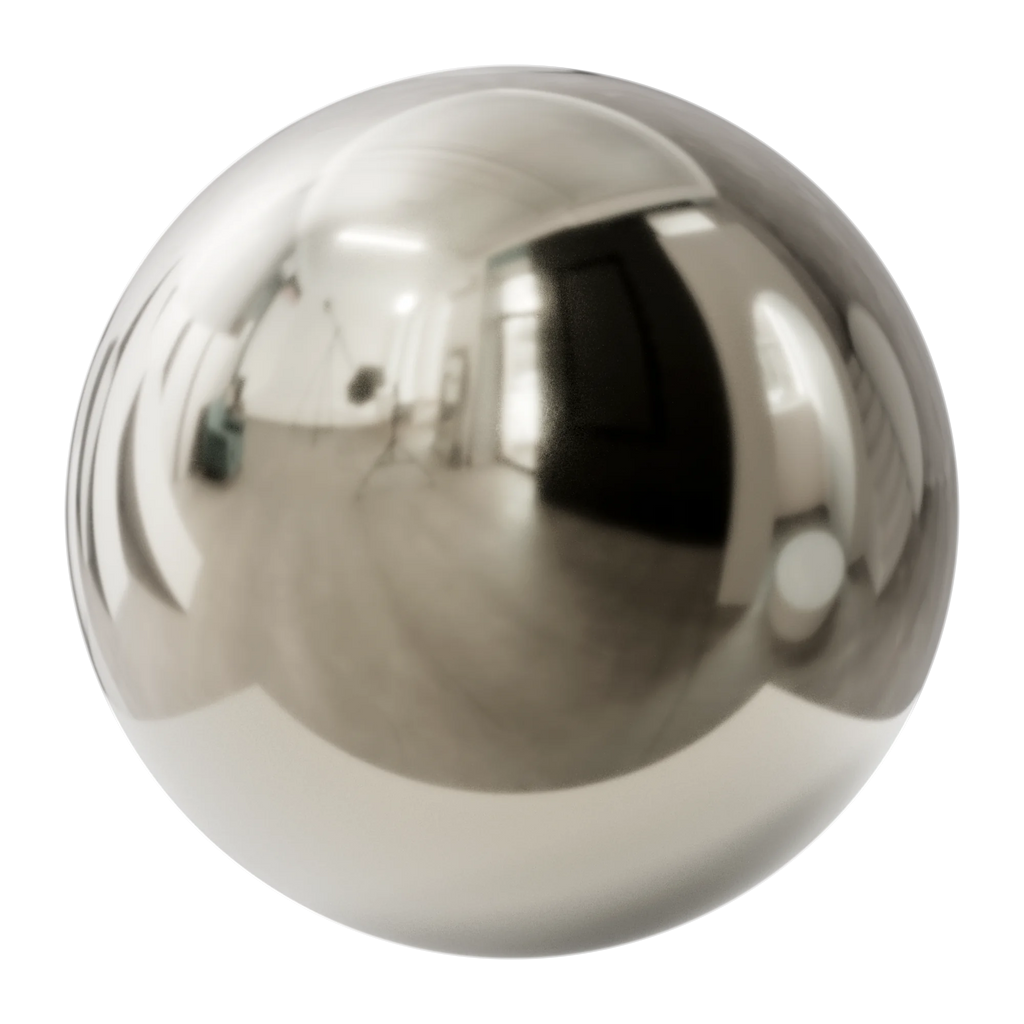 Polished Nickel Metal PBR Texture - Sphere Swatch Preview | Superellipse