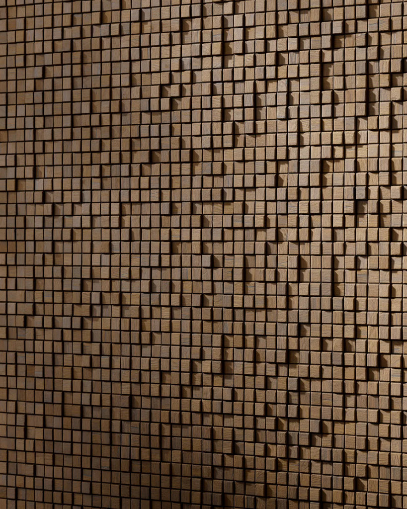 Small Mosaic Oak Wood Panel PBR Texture - Example Scene Visualization | Superellipse