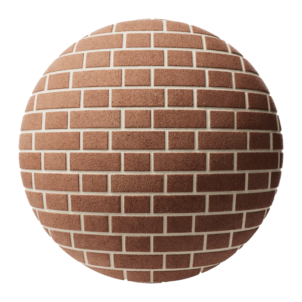 Aston Red Sandfaced Brick Flemish Bond PBR Texture - Sphere Swatch Preview | Superellipse