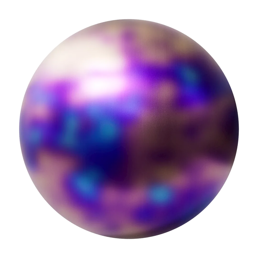 Heat Treated Brushed Titanium Non Uniform PBR Texture - Sphere Swatch Preview | Superellipse