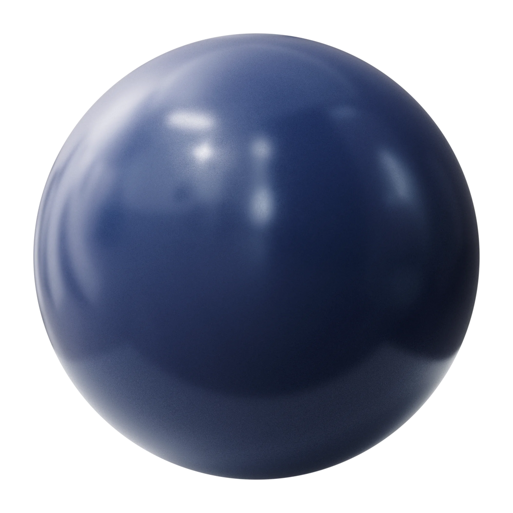 Serge Blue Gloss Finish Plastic PBR Texture - Sphere Swatch Preview | Superellipse
