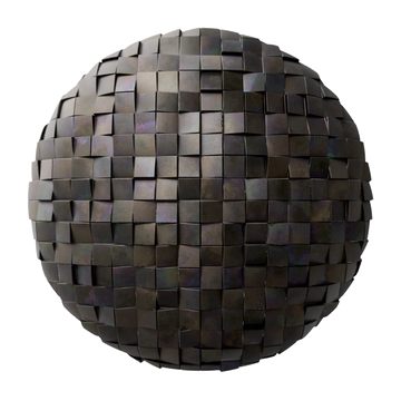Oxidised Stainless Steel Square 3D Metal Panel PBR Texture - Sphere Swatch Preview | Superellipse