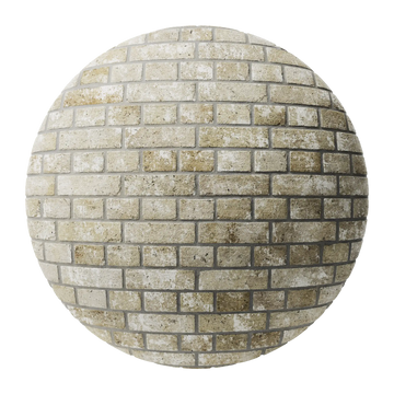 Rustic Cottage English Bond Buff Brick PBR Texture - Sphere Swatch Preview | Superellipse