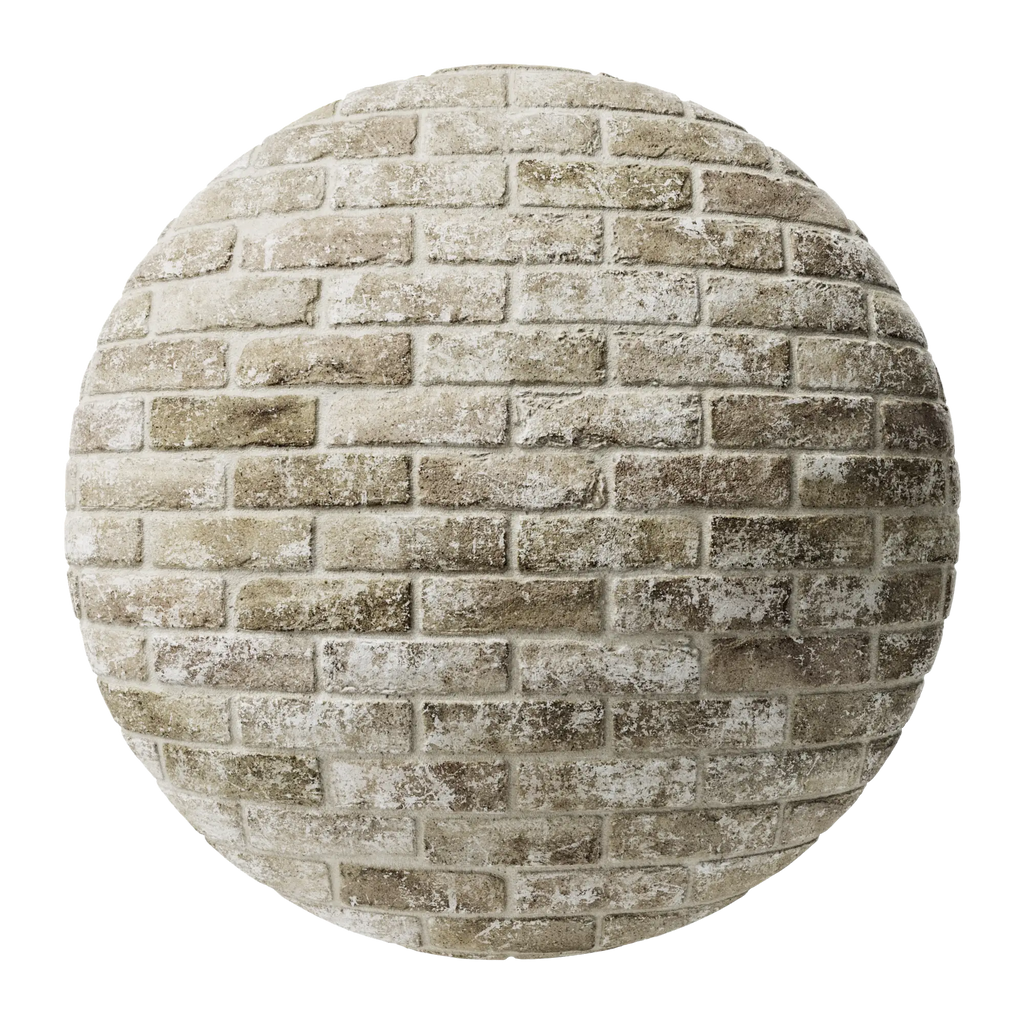 Reclaimed Edwardian Brick Running Bond PBR Texture - Sphere Swatch Preview | Superellipse