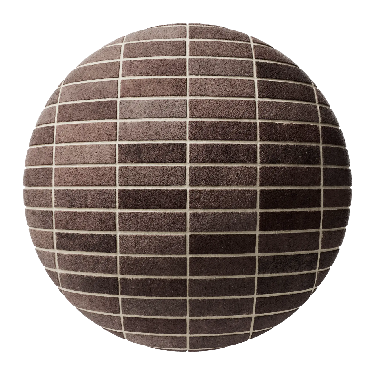Bordeaux Red Sandfaced Brick Stack Bond PBR Texture - Sphere Swatch Preview | Superellipse