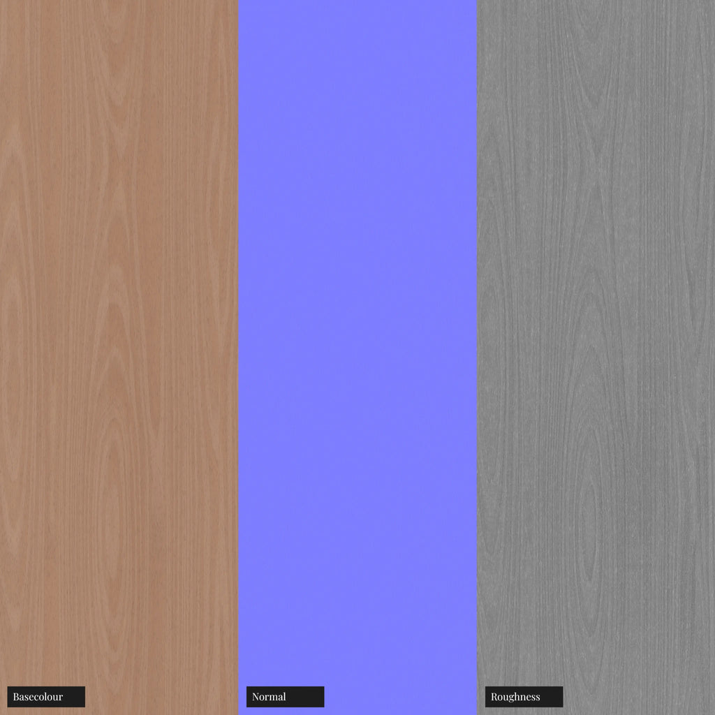 Beech Crown Cut Bonded Veneer Wood PBR Texture - Example Scene Visualization | Superellipse