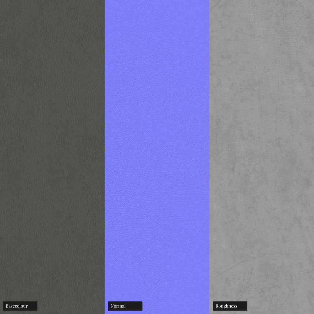 Semi Aniline Top Grain Leather Treated Grey PBR Texture - Example Scene Visualization | Superellipse