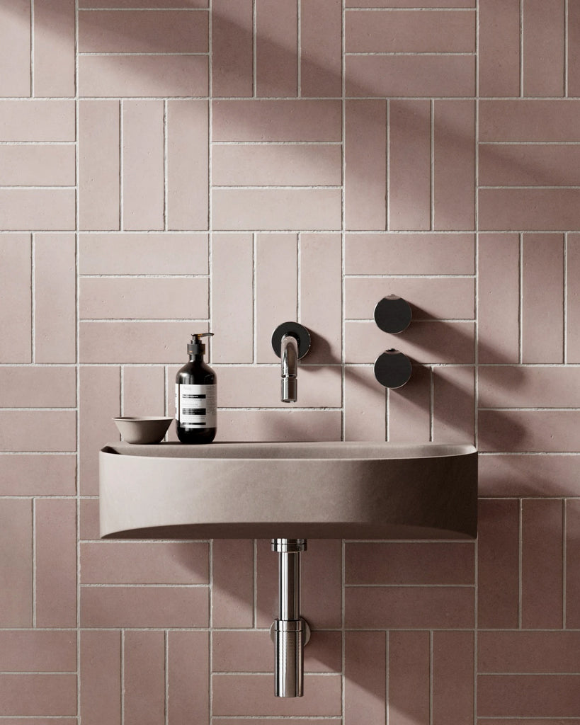 Zellige Soft Lilac Basketweave Tile PBR Texture - Example Scene Visualization | Superellipse