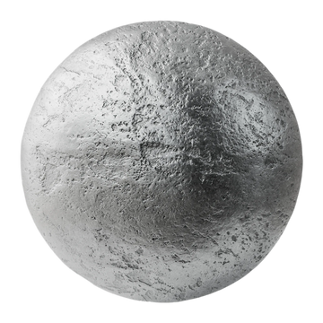 Rough Sand Cast Aluminium PBR Texture - Sphere Swatch Preview | Superellipse