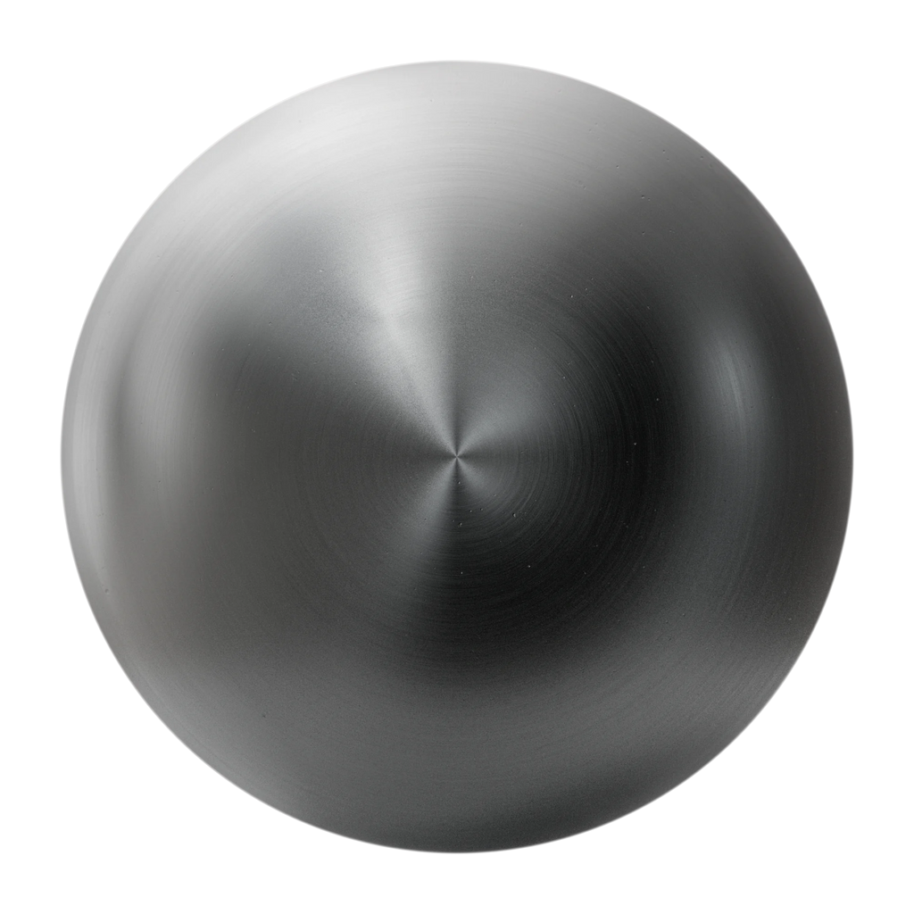 Radial Brushed Buffed Steel Metal PBR Texture - Sphere Swatch Preview | Superellipse