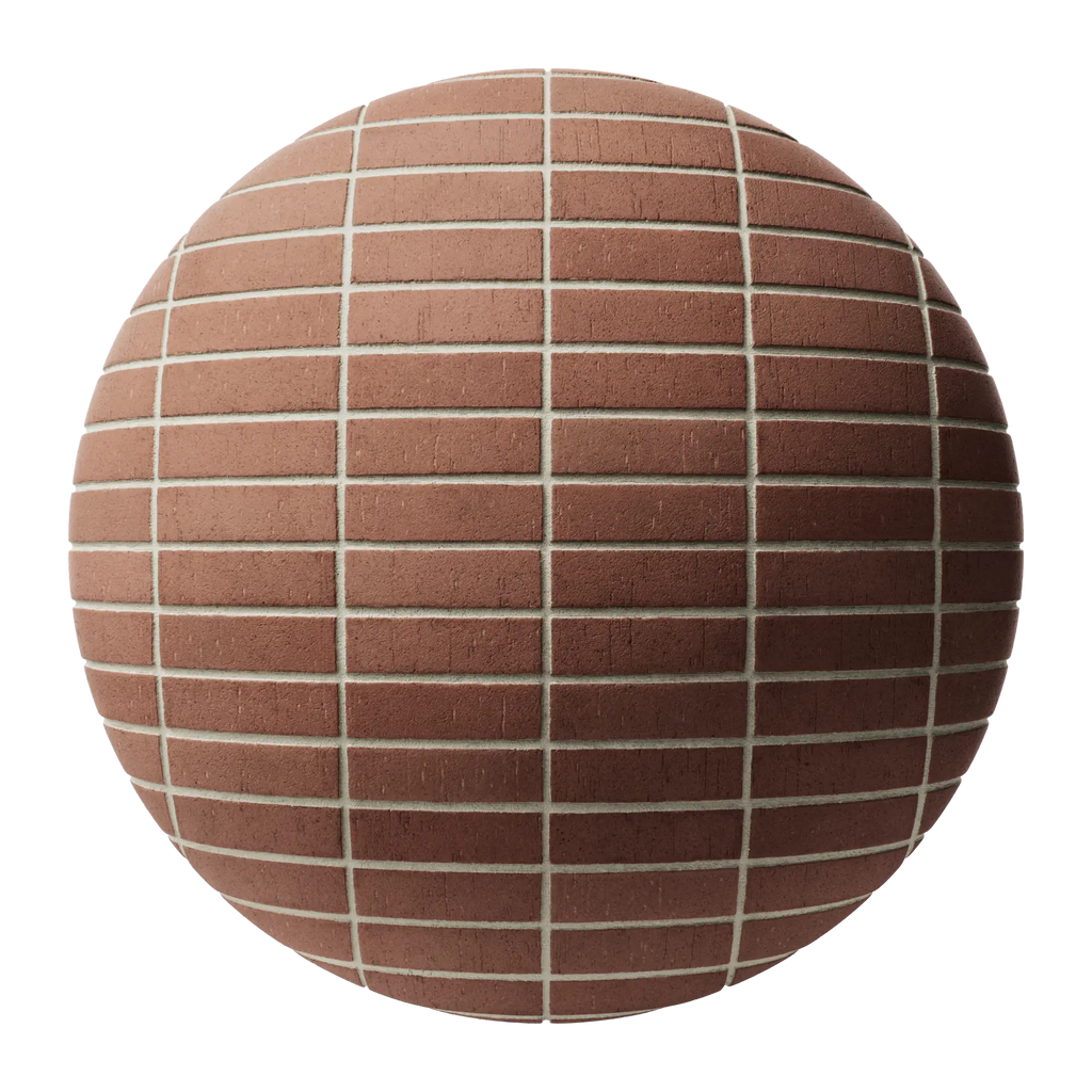 Forterra Dragfaced Red Brick Stack Bond PBR Texture - Sphere Swatch Preview | Superellipse