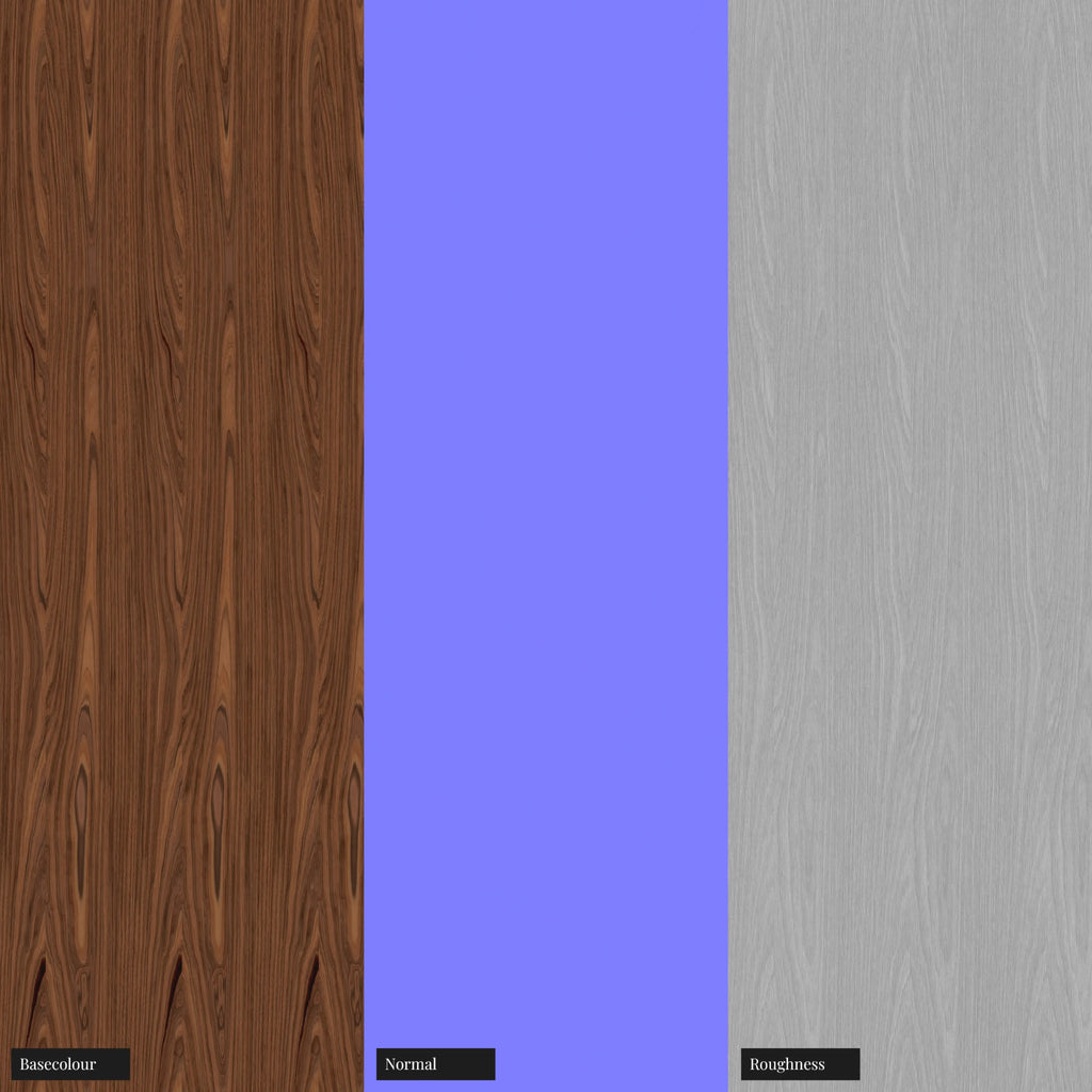 Palisander Slip Matched Crown Cut Veneer Wood PBR Texture - Example Scene Visualization | Superellipse
