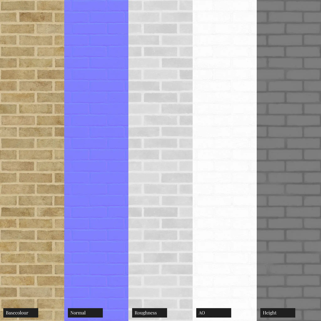 Victorian London Yellow Brick Running Bond PBR Texture - Example Scene Visualization | Superellipse