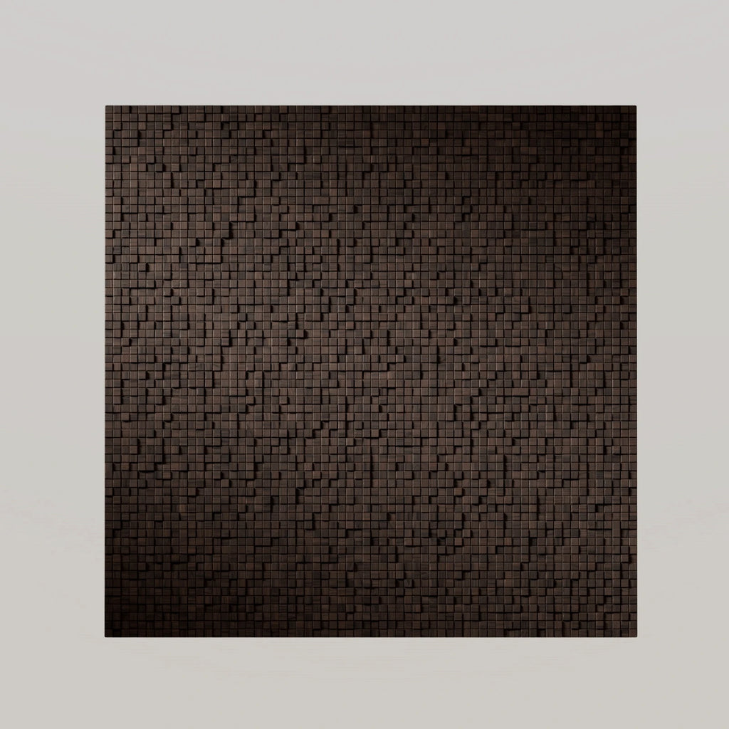 Small Mosaic Walnut Wood Panel PBR Texture - Example Scene Visualization | Superellipse