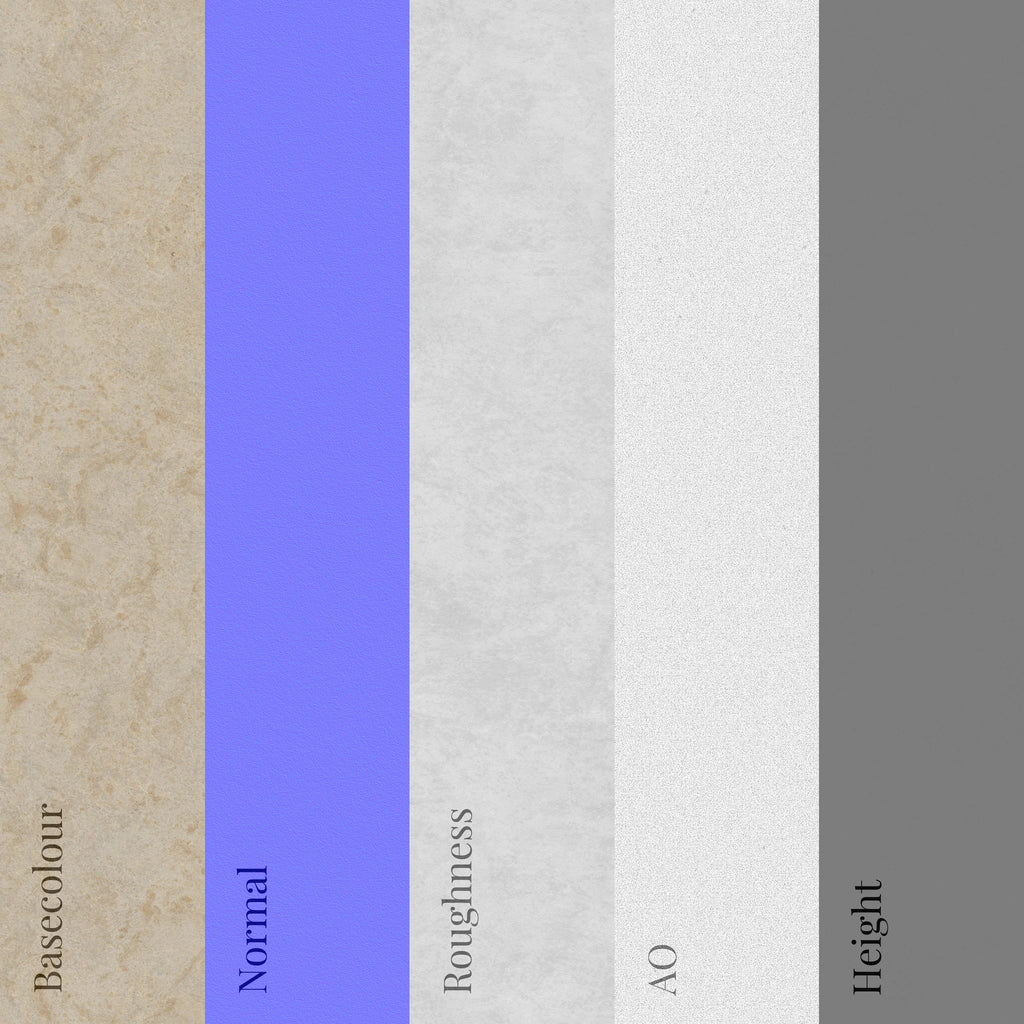 Moca Creme Sandblasted Limestone PBR Texture - Example Scene Visualization | Superellipse