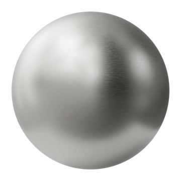 Buffed Linear Brushed Silver Metal PBR Texture - Sphere Swatch Preview | Superellipse