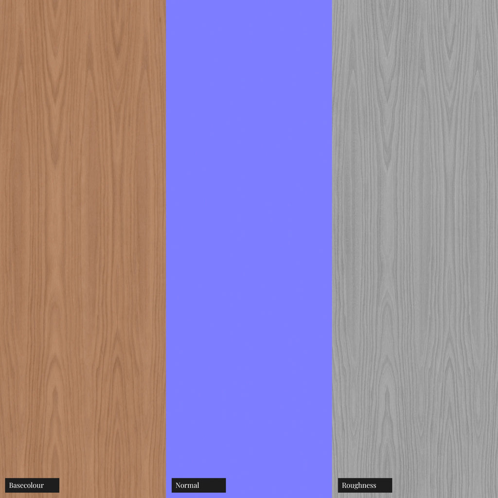 Red Oak Book Matched Veneer Wood PBR Texture - Example Scene Visualization | Superellipse