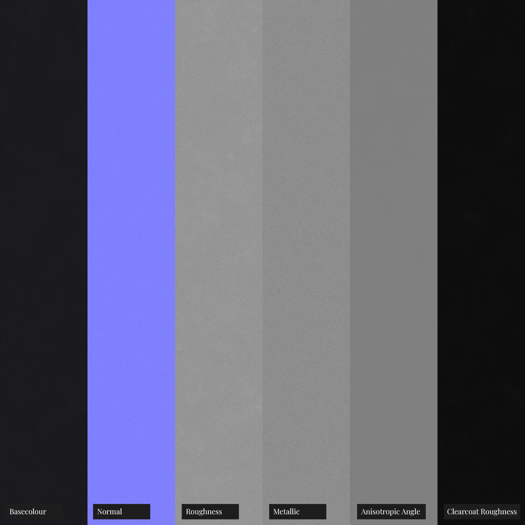 Onyx Black Metallic Gloss Paint PBR Texture - Example Scene Visualization | Superellipse