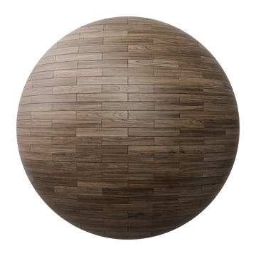 Smokey Walnut Brick Bond Parquet Wood Floor PBR Texture - Sphere Swatch Preview | Superellipse