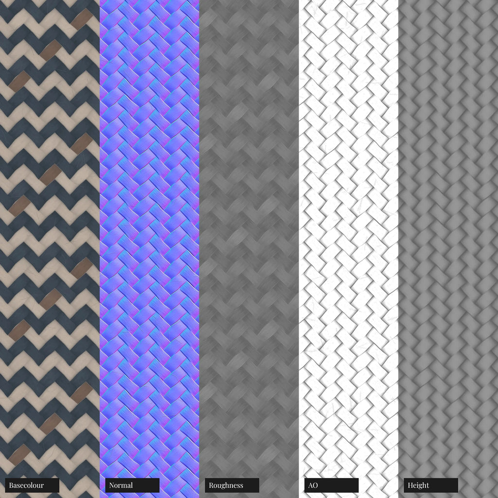 Harbor Beige Braided Cord PBR Texture - Example Scene Visualization | Superellipse