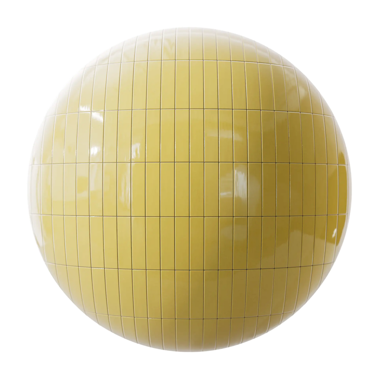 Contemporary Yellow Tile Coordinated Grout PBR Texture - Sphere Swatch Preview | Superellipse