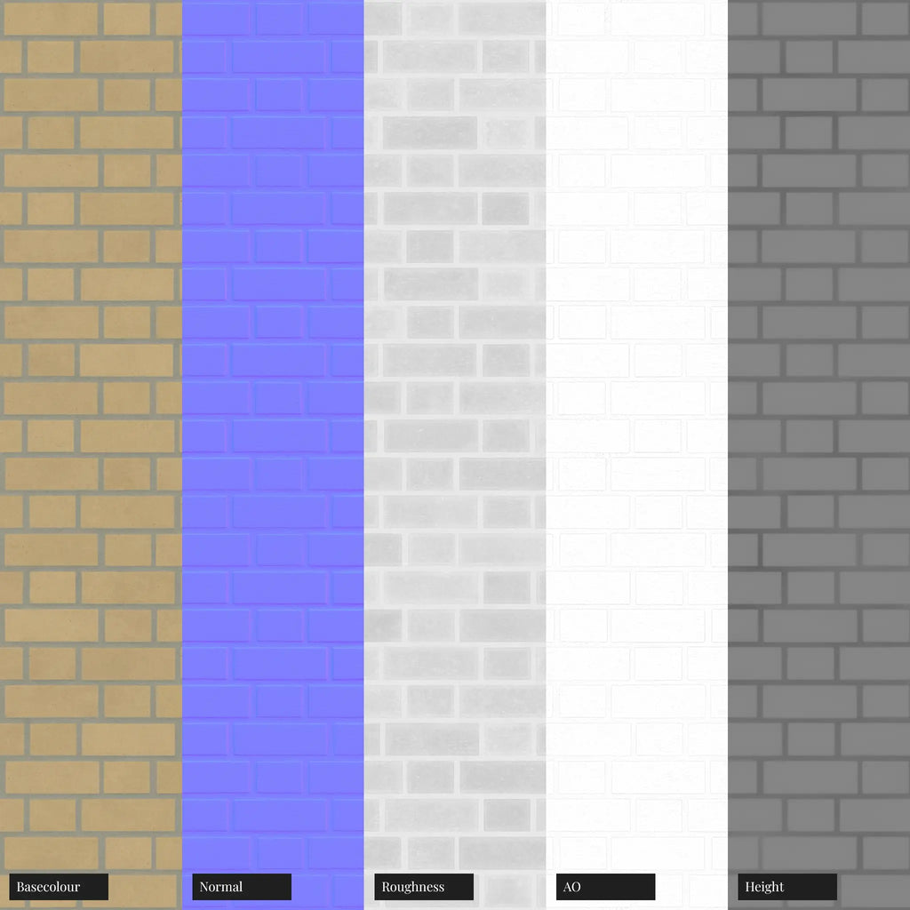 Rosemont Buff Yellow Smooth Flemish Bond Brick PBR Texture - Example Scene Visualization | Superellipse