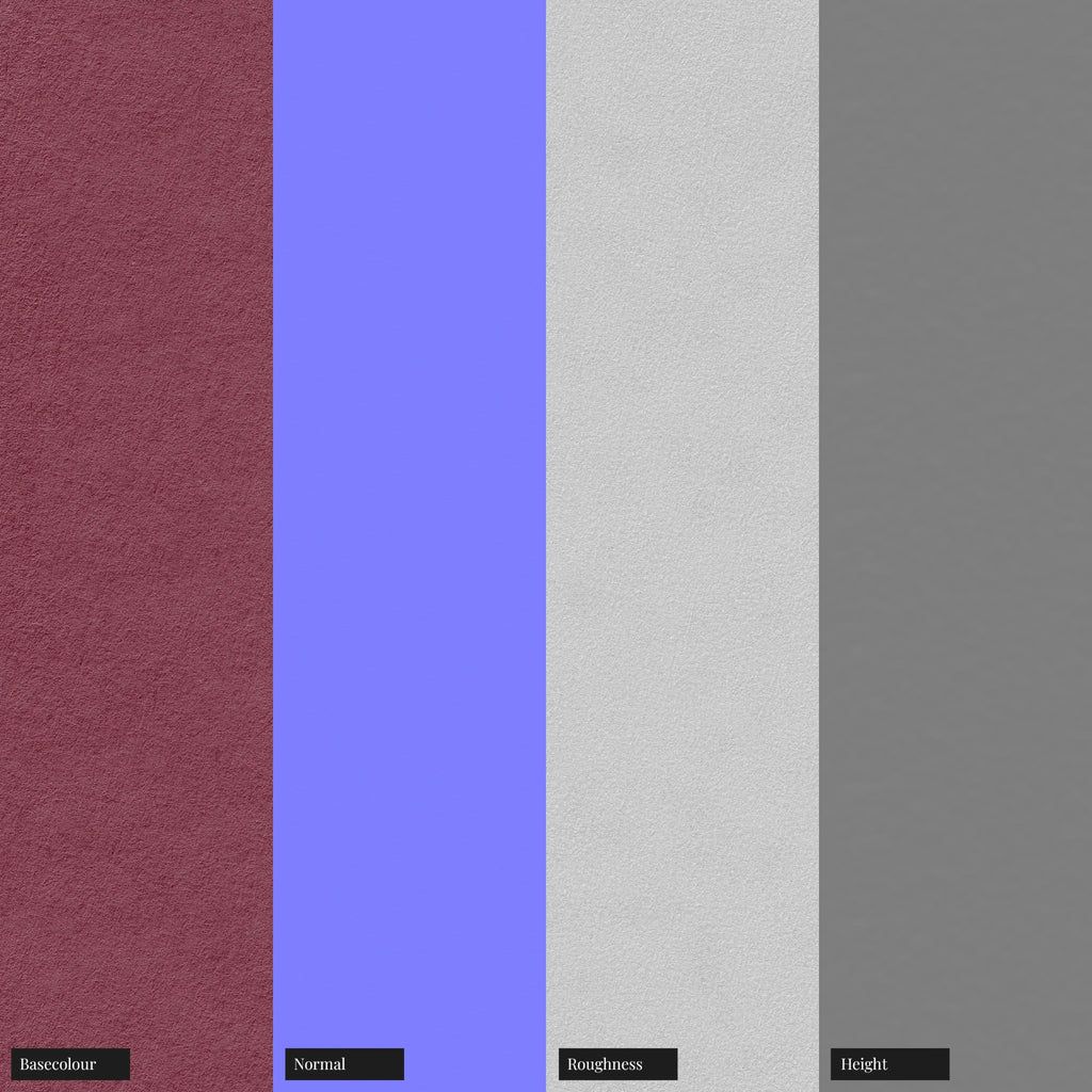 Textured Deep Claret 135gsm Paper PBR Texture - Example Scene Visualization | Superellipse
